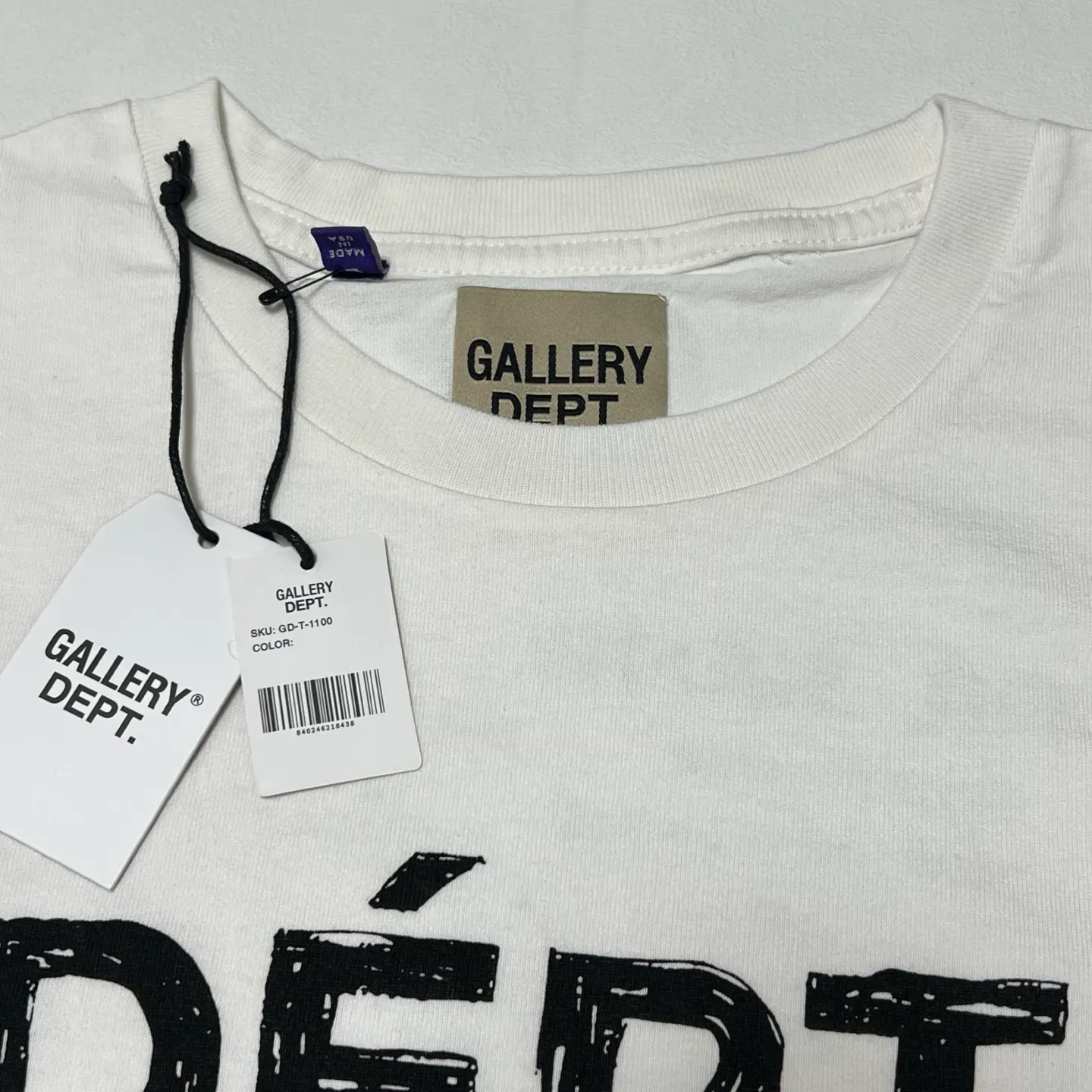 GALLERY DEPT. MOODY TEE/WHITE New in stock graffiti French/design draft printed TEE white S-XL original consistent OE yarn tube weaving seamless fabric authentic level printing restoration authentic consistent accessories